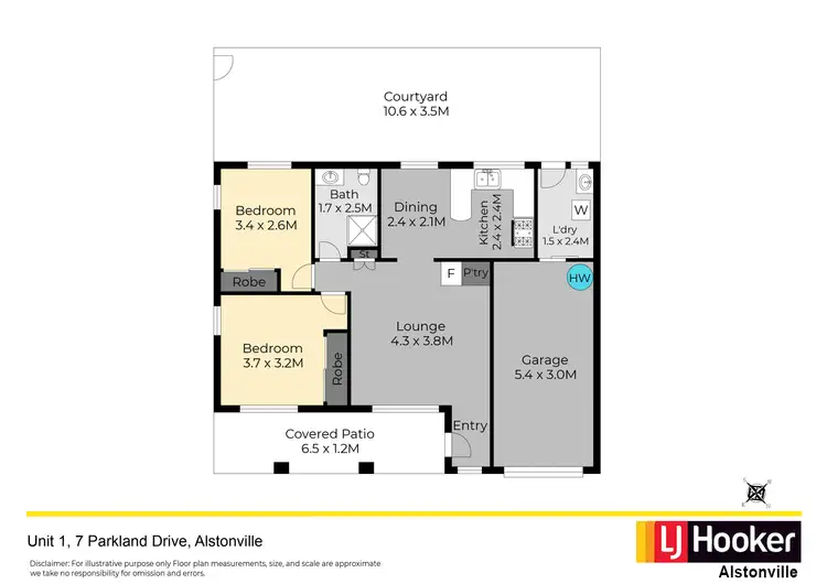 Floorplan of Homely unit listing, Unit 1/7 Parkland Drive, Alstonville NSW 2477
