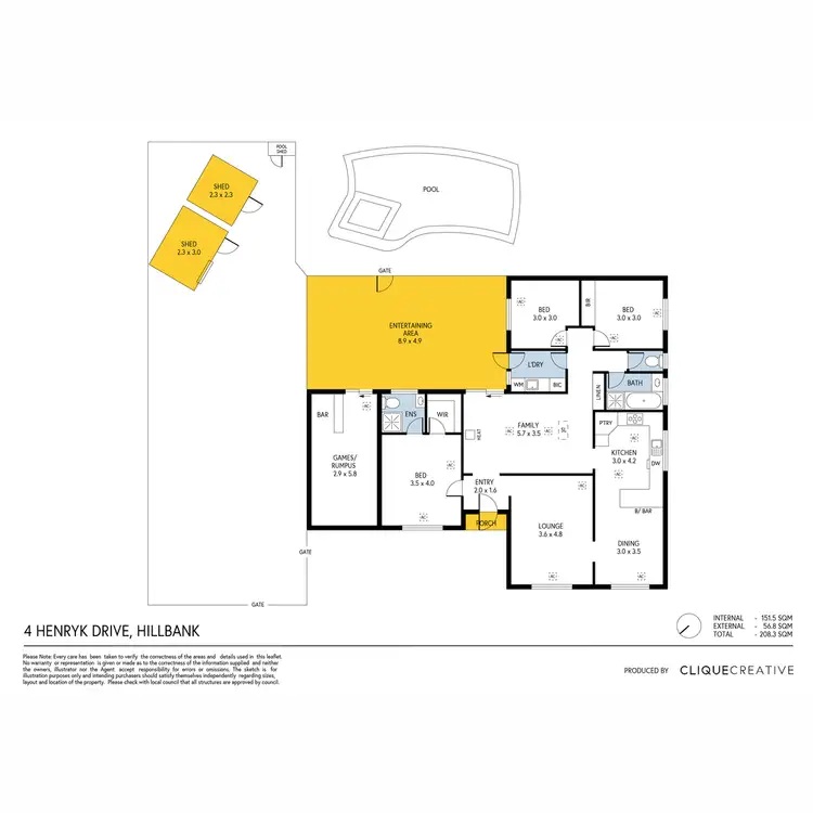 Floorplan of Homely house listing, 4 Henryk Drive, Hillbank SA 5112