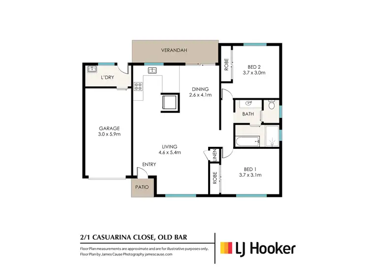 Floorplan of Homely villa listing, 2/1 Casuarina Close, Old Bar NSW 2430