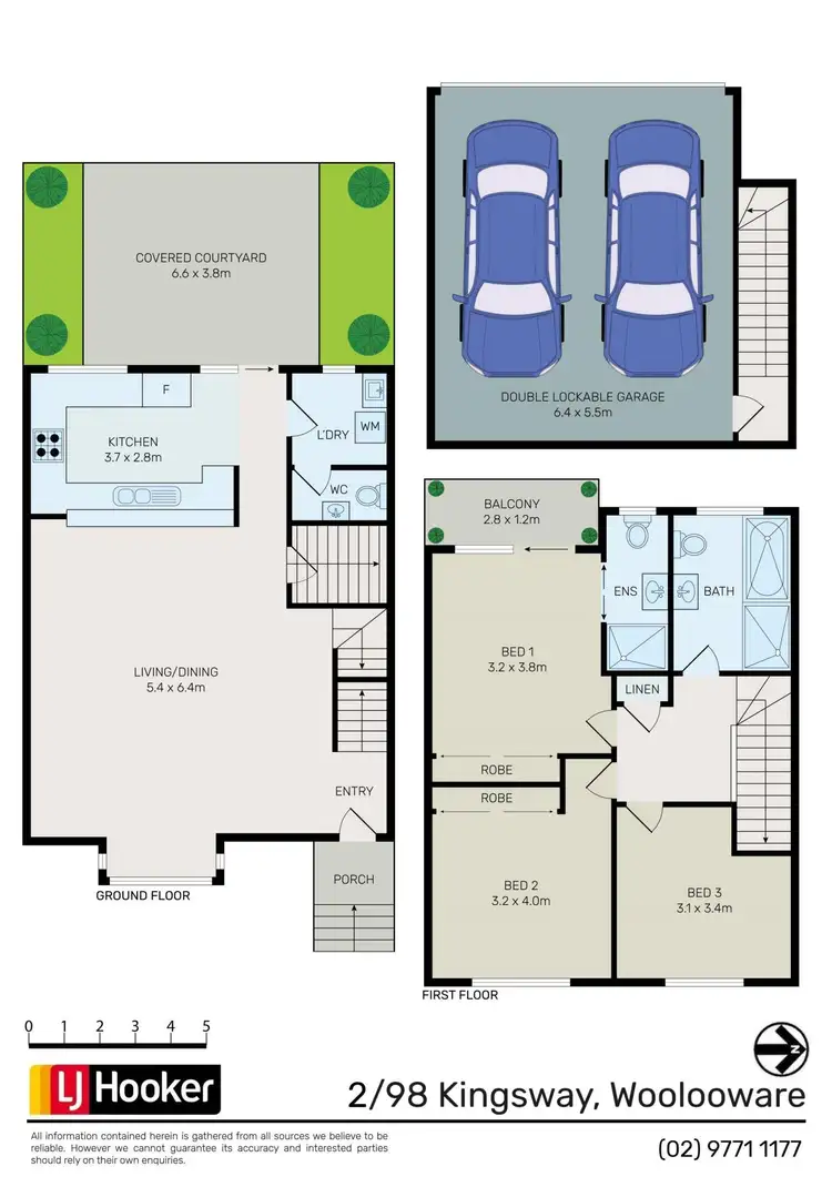 Floorplan of Homely townhouse listing, 2/98 Kingsway, Woolooware NSW 2230