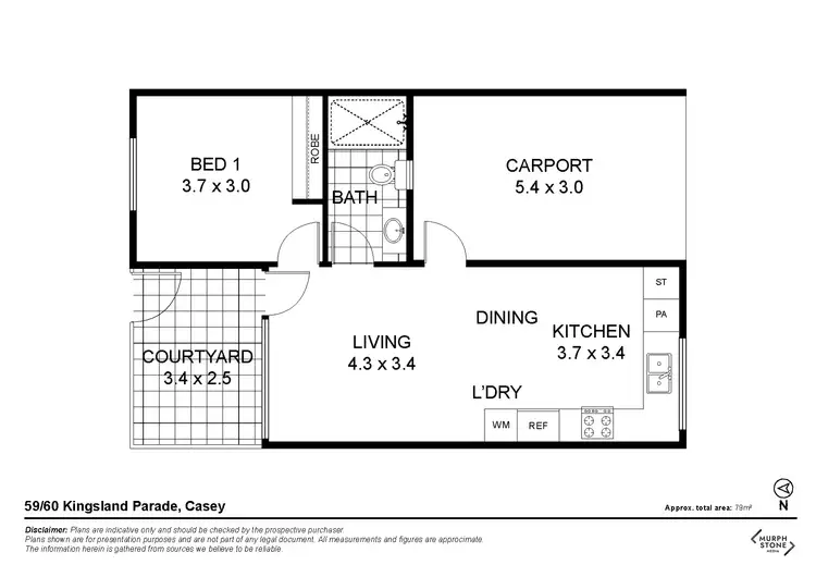 Floorplan of Homely townhouse listing, 59/60 Kingsland Parade, Casey ACT 2913