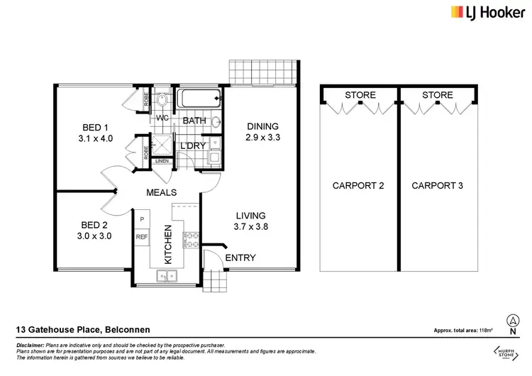 Floorplan of Homely townhouse listing, 13 Gatehouse Place, Belconnen ACT 2617