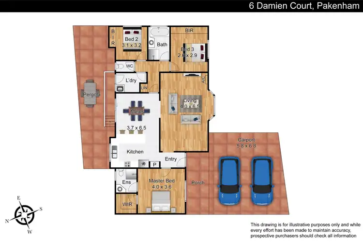 Floorplan of Homely house listing, 6 Damien Court, Pakenham VIC 3810