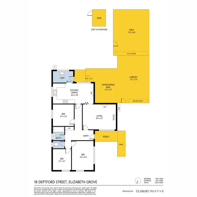 Floorplan of Homely house listing, 18 Deptford Street, Elizabeth Grove SA 5112