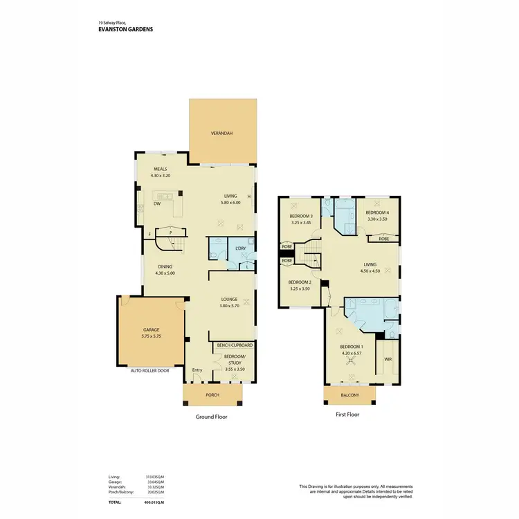 Floorplan of Homely house listing, 19 Selway Place, Evanston Park SA 5116