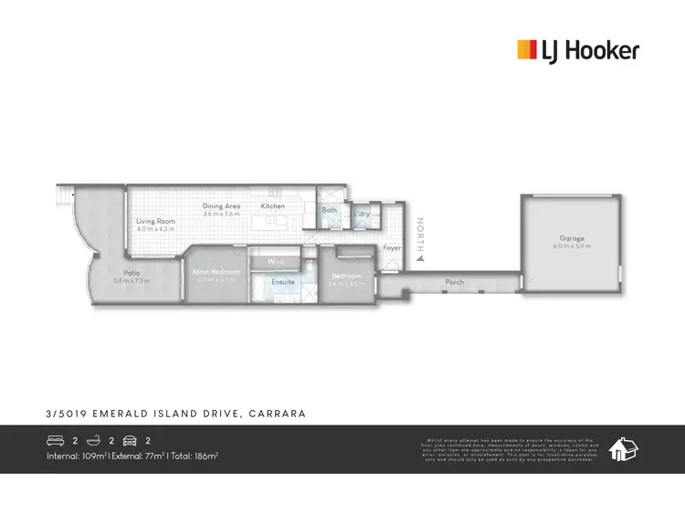 Floorplan of Homely townhouse listing, 3/5019 Emerald Island Drive, Carrara QLD 4211