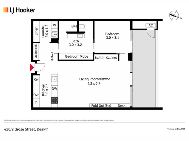Floorplan of Homely apartment listing, 420/2 Grose Street, Deakin ACT 2600