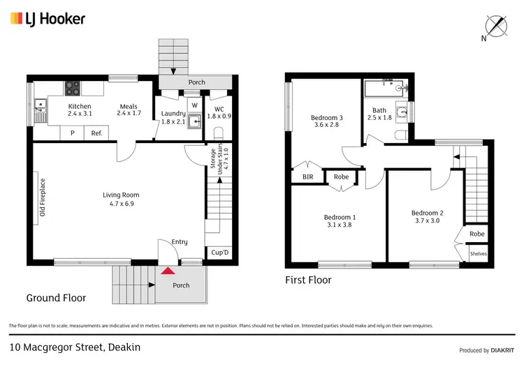 Floorplan of Homely semi-detached listing, 10 MacGregor Street, Deakin ACT 2600