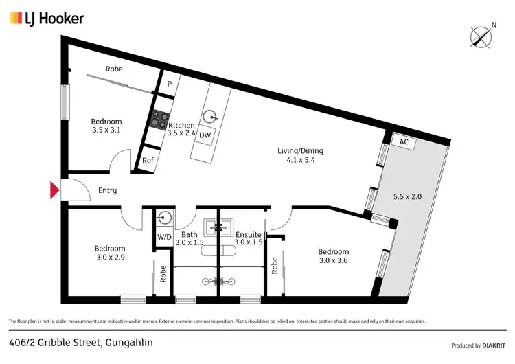 Floorplan of Homely apartment listing, 406/2 Gribble Street, Gungahlin ACT 2912