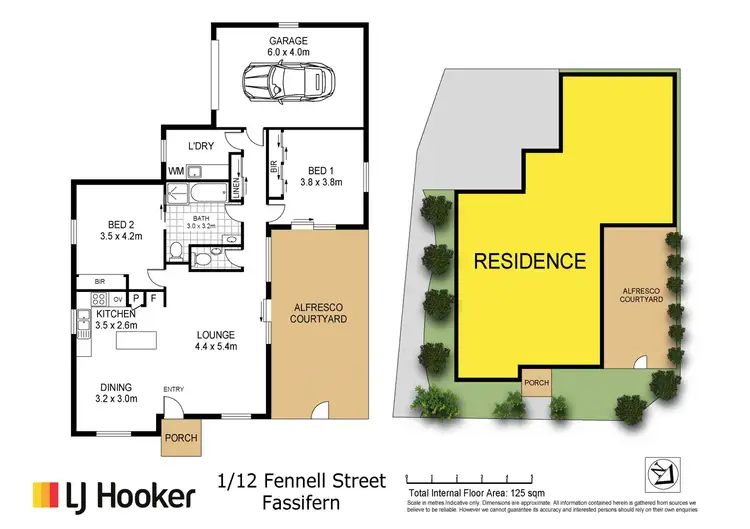 Floorplan of Homely villa listing, 1/12 Fennell Street, Fassifern NSW 2283