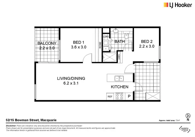 Floorplan of Homely apartment listing, 52/15 Bowman Street, Macquarie ACT 2614