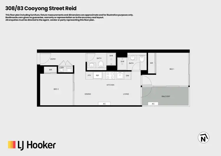 Floorplan of Homely apartment listing, 308/83 Cooyong Street, Reid ACT 2612