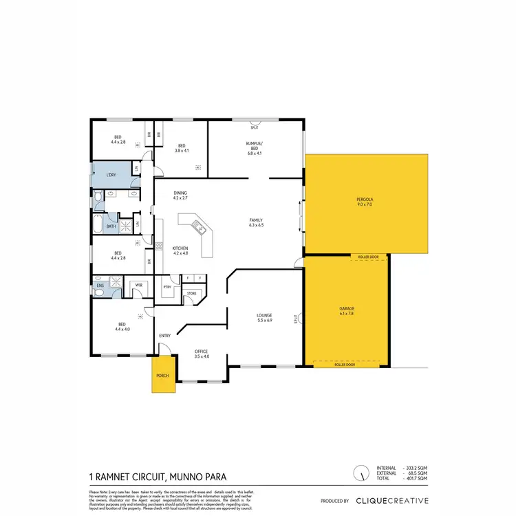 Floorplan of Homely house listing, 1 Ramnet Circuit, Munno Para SA 5115