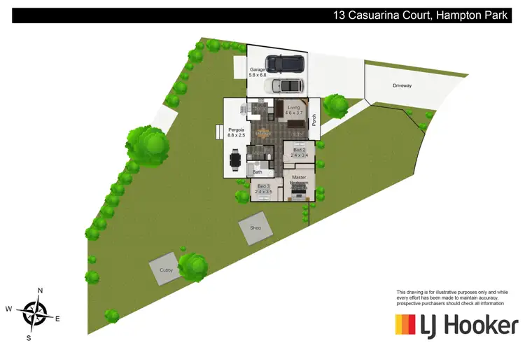 Floorplan of Homely house listing, 13 Casuarina Court, Hampton Park VIC 3976