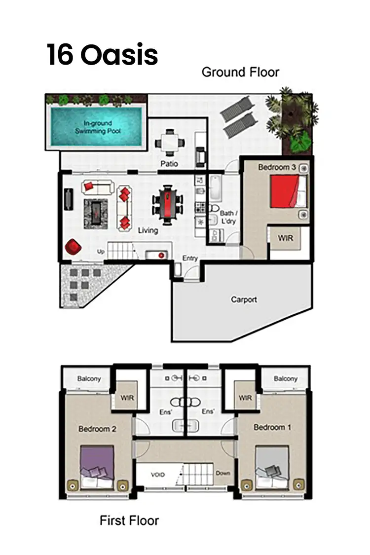 Floorplan of Homely townhouse listing, 16 Oasis/4-8 Morning Close, Port Douglas QLD 4877