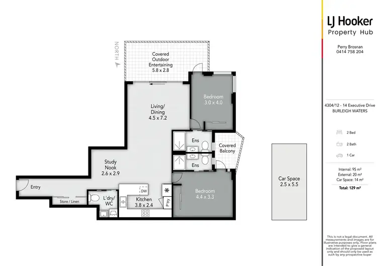 Floorplan of Homely apartment listing, 4304/12-14 Executive Drive, Burleigh Waters QLD 4220