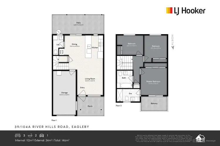 Floorplan of Homely townhouse listing, 39/104A River Hills Road, Eagleby QLD 4207