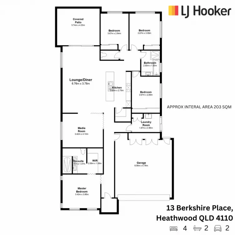 Floorplan of Homely house listing, 13 Berkshire Place, Heathwood QLD 4110
