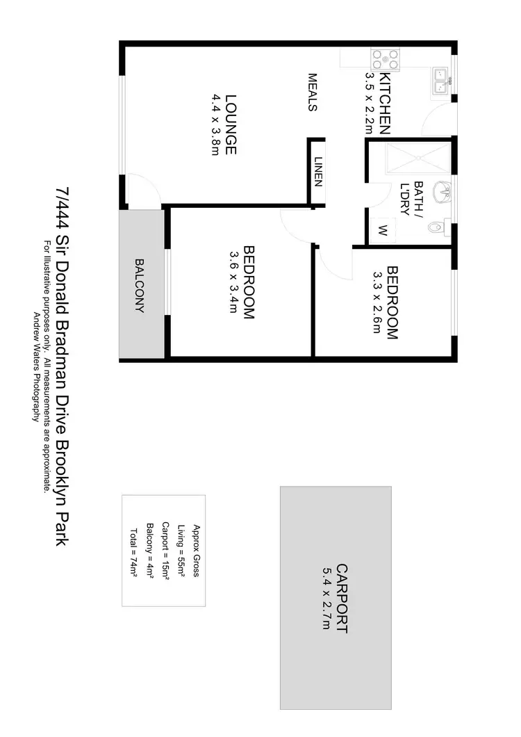 Floorplan of Homely unit listing, 7/444 Sir Donald Bradman Drive, Brooklyn Park SA 5032