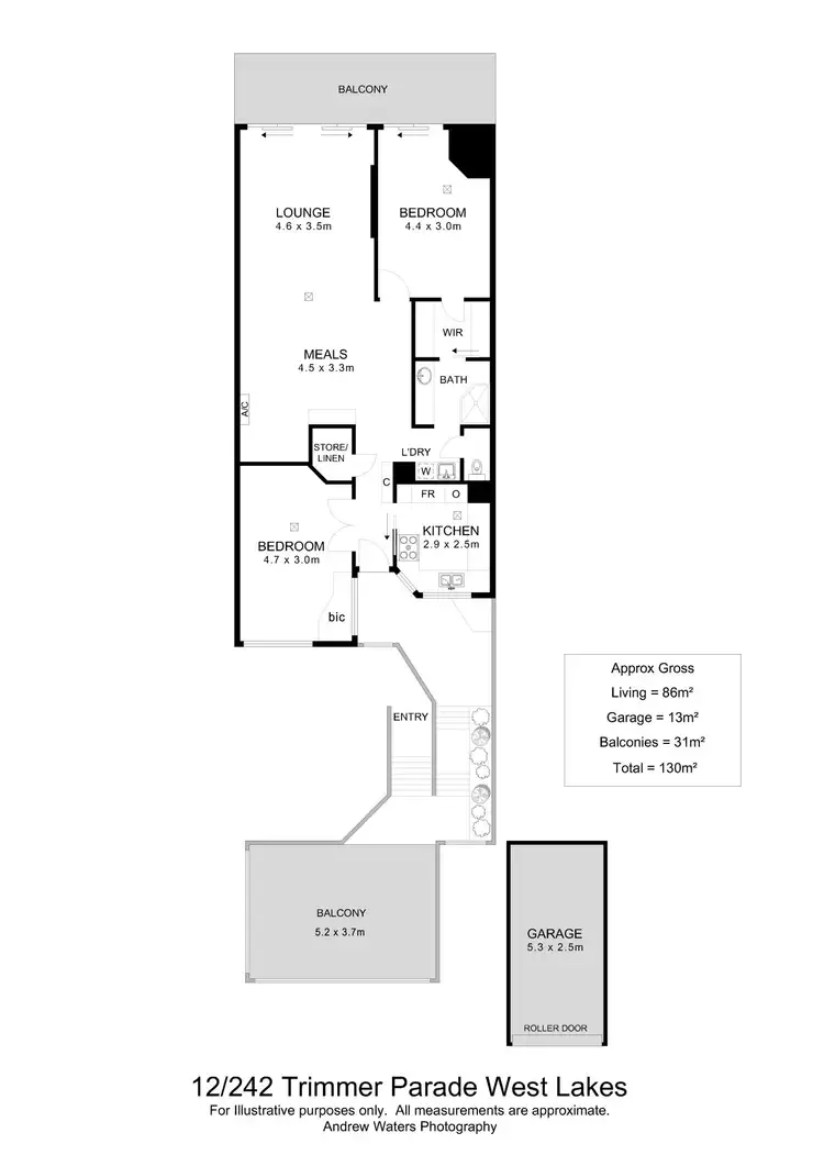 Floorplan of Homely unit listing, 12/242 Trimmer Parade, West Lakes SA 5021