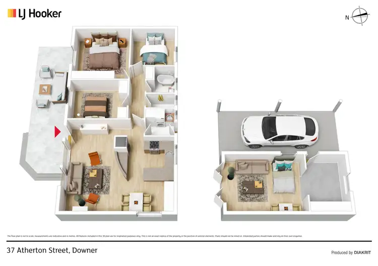 Floorplan of Homely semi-detached listing, 37 Atherton Street, Downer ACT 2602