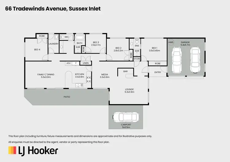 Floorplan of Homely house listing, 66 Tradewinds Avenue, Sussex Inlet NSW 2540