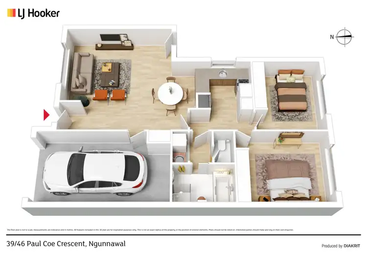 Floorplan of Homely townhouse listing, 39/46 Paul Coe Crescent, Ngunnawal ACT 2913