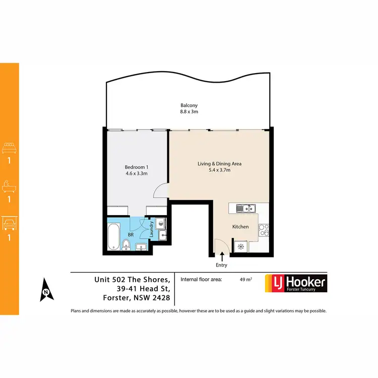 Floorplan of Homely unit listing, 502/39-41 Head Street 'The Shores', Forster NSW 2428