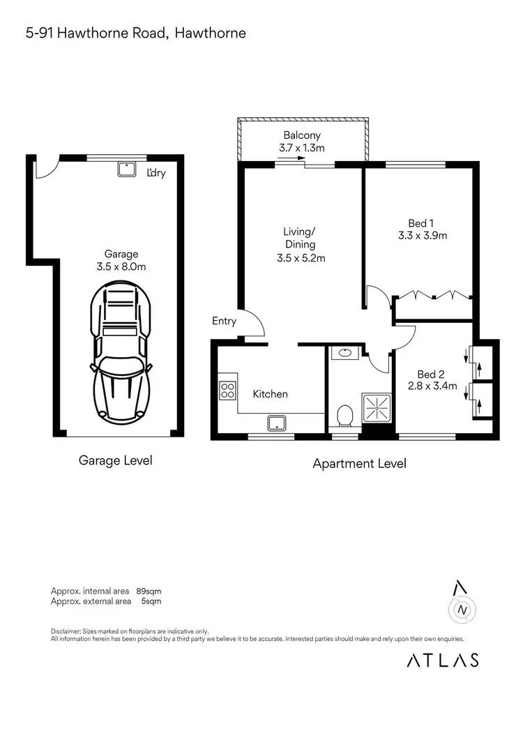 Floorplan of Homely unit listing, 5/91 Hawthorne Road, Hawthorne QLD 4171