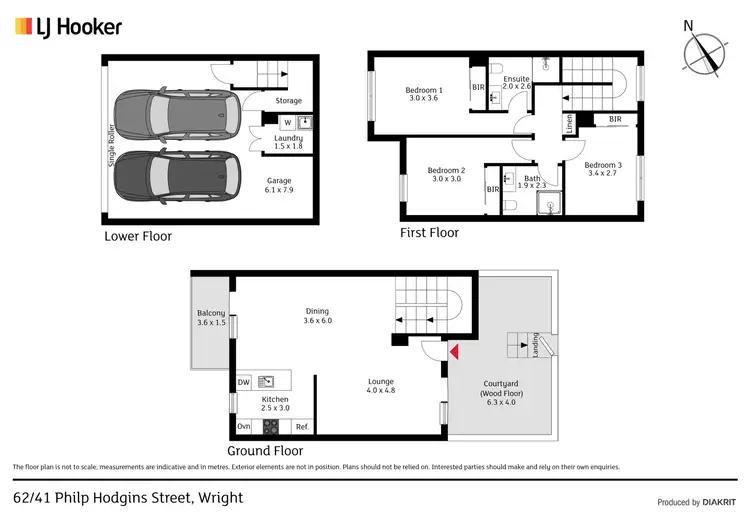 Floorplan of Homely townhouse listing, 62/41 Philip Hodgins Street, Wright ACT 2611