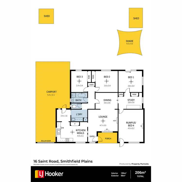 Floorplan of Homely house listing, 16 Saint Road, Smithfield Plains SA 5114