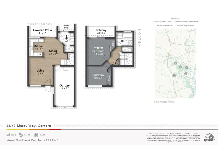 Floorplan of Homely townhouse listing, 28/42 Murev Way, Carrara QLD 4211