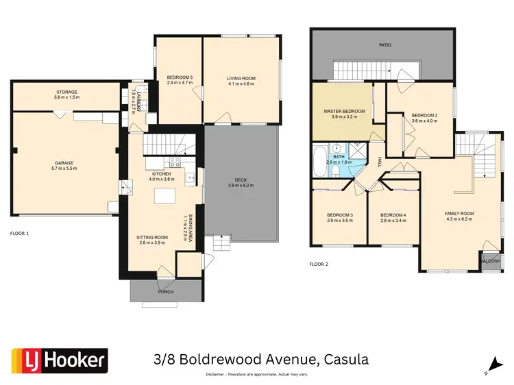 Floorplan of Homely semi-detached listing, 3/8 Boldrewood Avenue, Casula NSW 2170