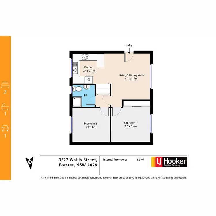 Floorplan of Homely unit listing, 3/27 Wallis Street, Forster NSW 2428