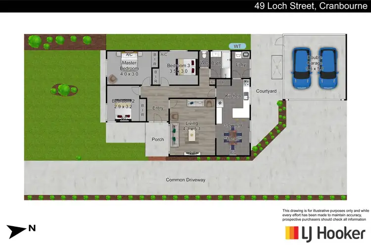 Floorplan of Homely unit listing, 1/49 Loch Street, Cranbourne VIC 3977