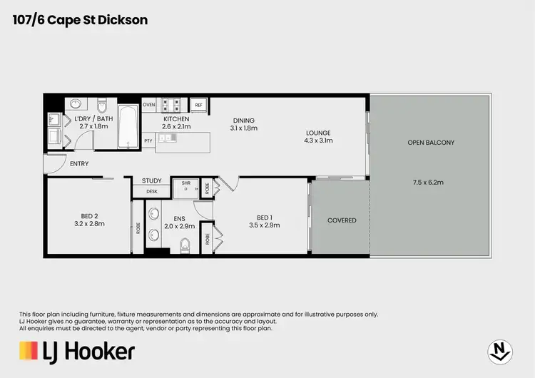 Floorplan of Homely apartment listing, 107/6 Cape Street, Dickson ACT 2602