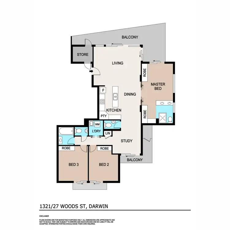 Floorplan of Homely unit listing, 1321/27 Woods Street, Darwin City NT 800