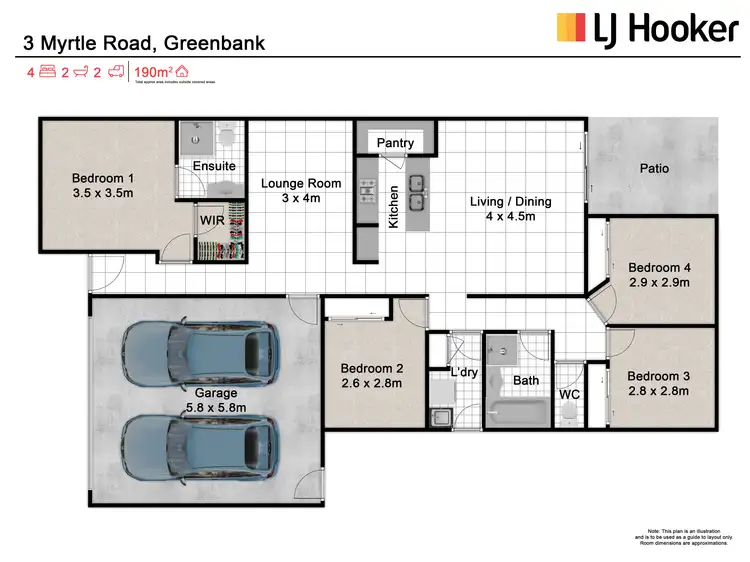 Floorplan of Homely house listing, 3 Myrtle Road, Greenbank QLD 4124