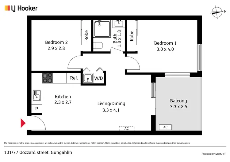 Floorplan of Homely unit listing, 101/77 Gozzard Street, Gungahlin ACT 2912