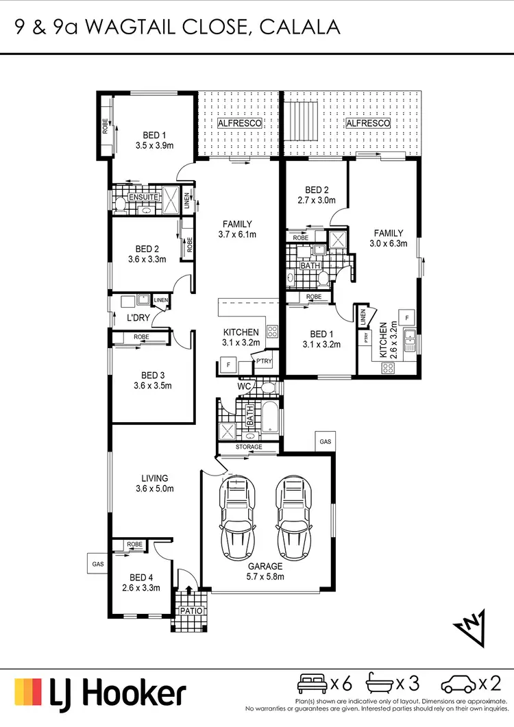 Floorplan of Homely house listing, 9-9a Wagtail Close, Calala NSW 2340