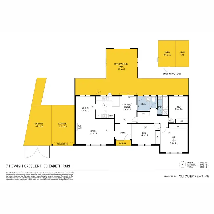 Floorplan of Homely house listing, 7 Hewish Crescent, Elizabeth Park SA 5113