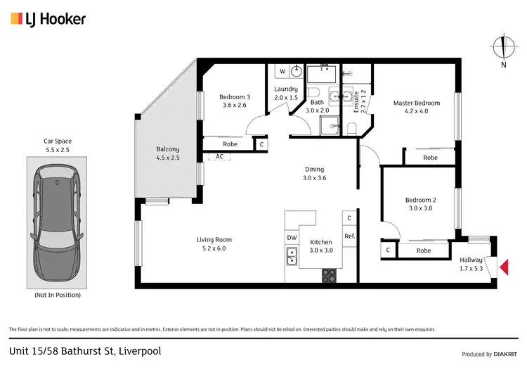 Floorplan of Homely unit listing, Unit 15/58 Bathurst Street, Liverpool NSW 2170