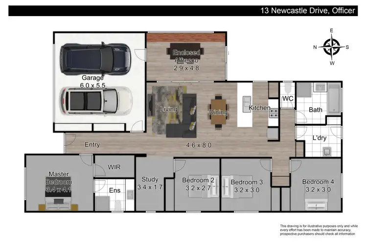 Floorplan of Homely house listing, 13 Newcastle Drive, Officer VIC 3809
