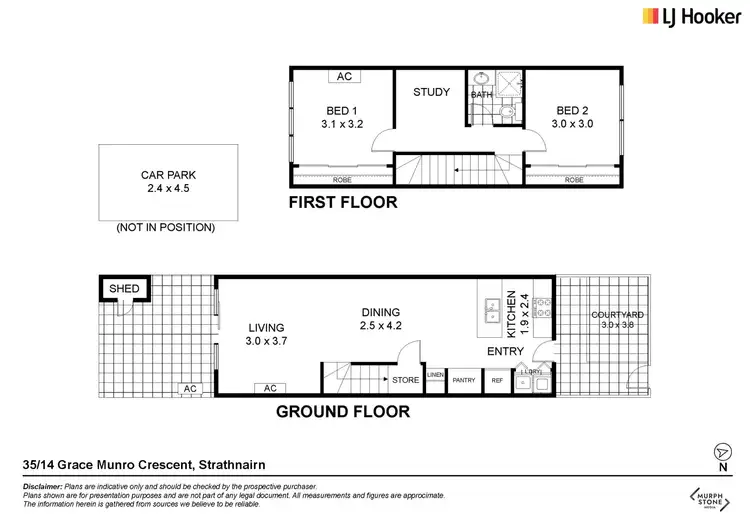 Floorplan of Homely townhouse listing, 35/14 Grace Munro Crescent, Strathnairn ACT 2615