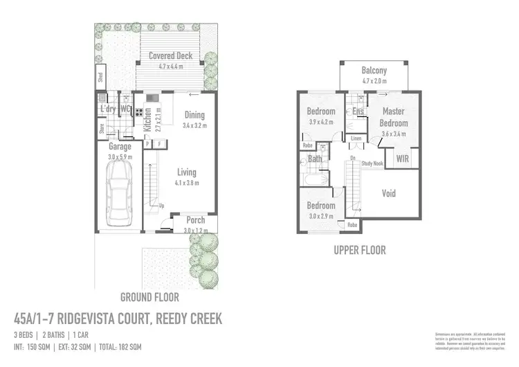 Floorplan of Homely townhouse listing, 45A/1-7 Ridgevista Court, Reedy Creek QLD 4227