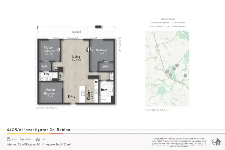 Floorplan of Homely unit listing, 4405/61 Investigator Drive, Robina QLD 4226