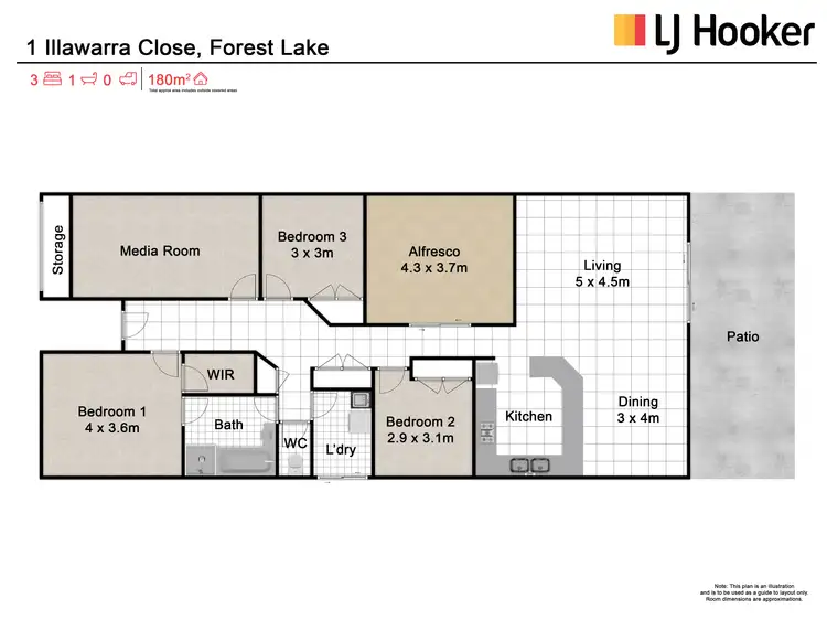 Floorplan of Homely house listing, 1 Illawarra Close, Forest Lake QLD 4078