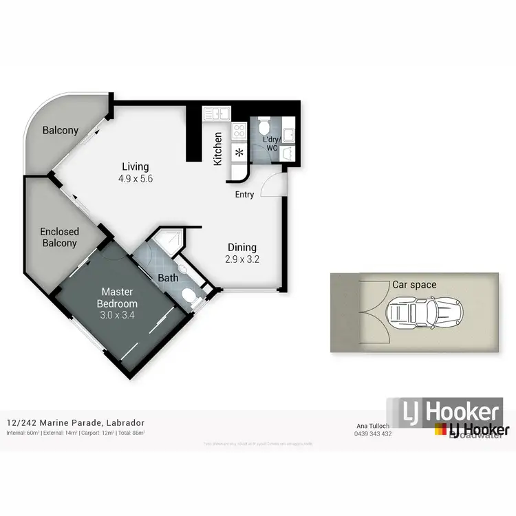Floorplan of Homely apartment listing, 12/242-244 Marine Parade, Labrador QLD 4215