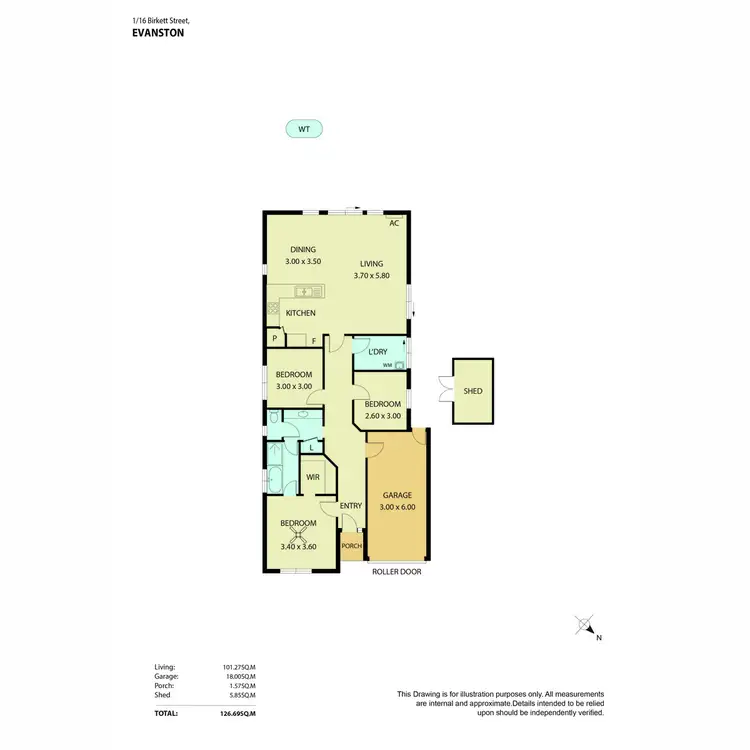 Floorplan of Homely house listing, 1/16 Birkett Street, Evanston SA 5116
