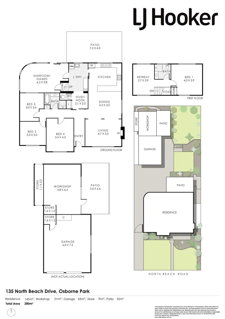 Floorplan of Homely house listing, 135 North Beach Drive, Osborne Park WA 6017